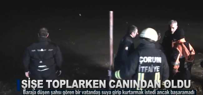 ÇOMAR BARAJINDA BUZ ÜSTÜNDE  ŞİŞE TOPLARKEN CANINDAN OLDU