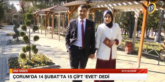 ÇORUM’DA 14 ŞUBAT’TA 15 ÇİFT ‘EVET’ DEDİ