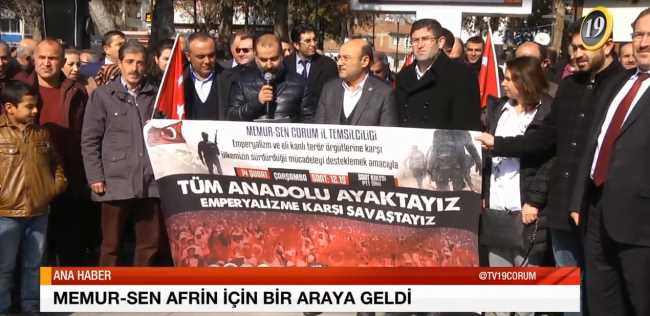 ÇORUM MEMUR-SEN AFRİN İÇİN BİR ARAYA GELDİ