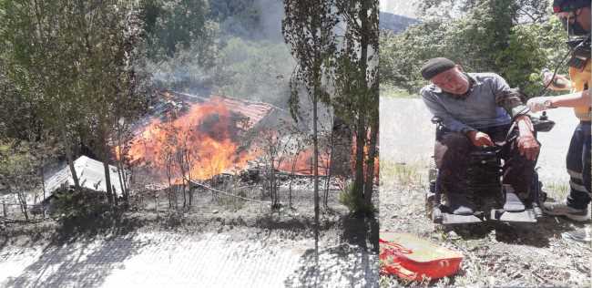 Çorum'un İskilip ilçesinin Gölköy'ünde yangın çıktı