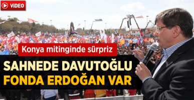Konya Mitinginde Erdoğan'ın Yerine Davutoğlu Konuştu
