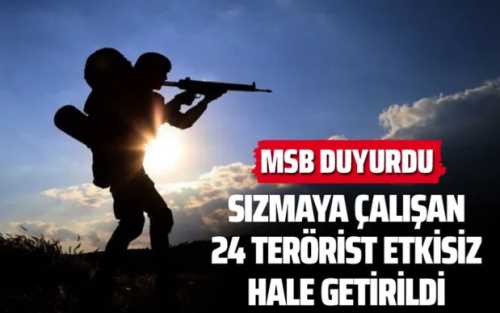 24 PKK-YPG'li Terörist, etkisiz hale getirildi
