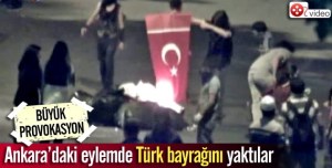 AĞAÇ EYLEMİ TÜRK BAYRAĞINI YAKMAYA KADAR GİTTİ