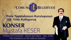 Çorum Belediyesi'nin  Mustafa Keser Konseri