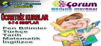 6-7-8 SINIF ÖĞRENCİLERİNE ÜCRETSİZ KURSLAR