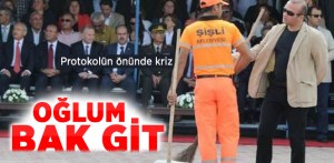 Hacıbektaş'ta Protokol Önünde Temizlikçi Krizi