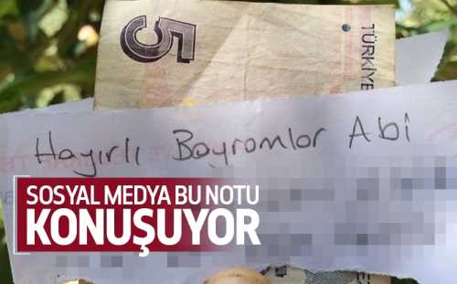 Ağaca asılı not ve parayı görünce şaşkına döndü