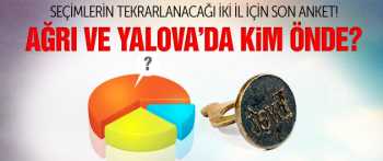Ağrı ve Yalova'da seçimlerinin son anketi