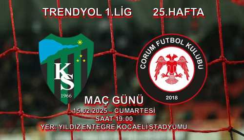 Ahlatcı Çorum FK Lider Kocaelispor Deplasmanında