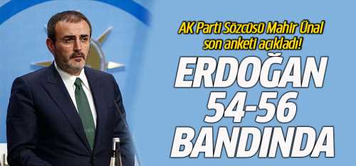 Ak Parti son anketi açıkladı! Erdoğan 54-56 bandında