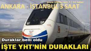 Hızlı  Tren'in  Durakları belli oldu