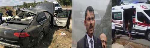 Bakan Kurum'un korumaları Çorum'da kaza yaptı 4 yaralı