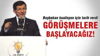 Başbakan Davutoğlu  Koalisyon görüşmeleri için tarih verdi