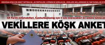 BAŞBAKAN ERDOĞAN KÖŞK İÇİN ANKET YAPTIRACAK