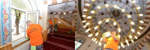 Belediyenin Camilerdeki Ramazan temizliği sürüyor