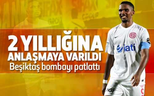 Beşiktaş, golcü yıldız Samuel Eto'o ile 2 yıllığına anlaşmaya vardı