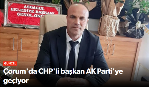  CHP'li Belediye Başkanı Şenol Öncül AK Parti’de