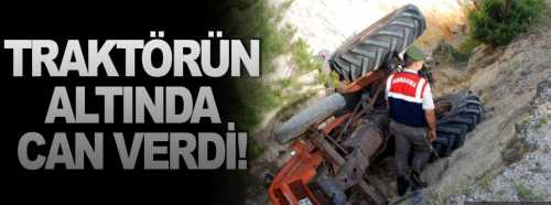 Çift süren çiftçi traktörün altında kaldı