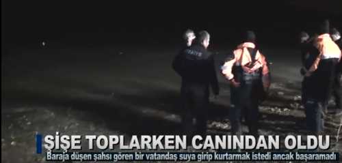 ÇOMAR BARAJINDA BUZ ÜSTÜNDE  ŞİŞE TOPLARKEN CANINDAN OLDU