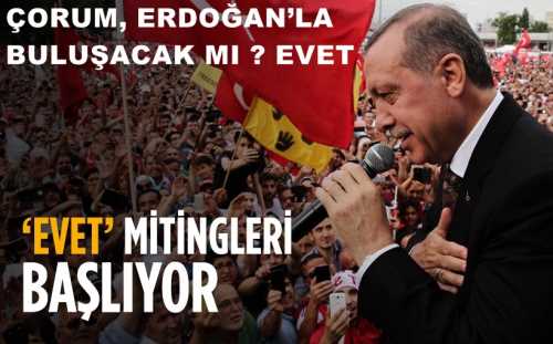 ÇORUM, ERDOĞAN’LA BULUŞACAK MI ? EVET 