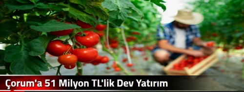 Çorum'a 51 Milyon TL'lik Dev Yatırım