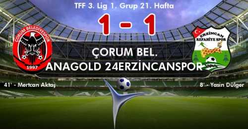 ÇORUM BEL. 1 - ANAGOLD 24ERZİNCANSPOR 1