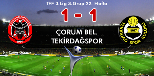 Çorum Belediye Spor 1 - Tekirdağspor 1