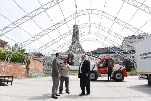 Çorum Belediyesi,iftar çadırı hazırlıklarına başladı