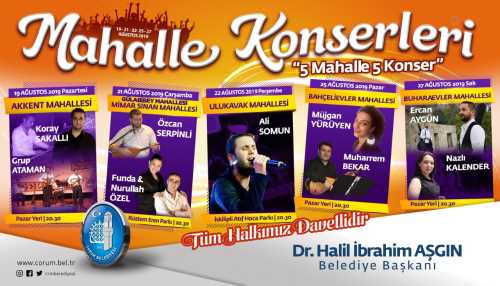Çorum Belediyesi'nden 5 mahallede 5 konser