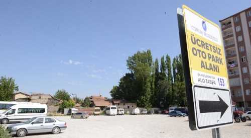 ÇORUM BELEDİYESİNDEN ÜCRETSİZ OTOPARK UYGULAMASI