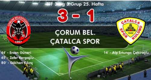Çorum Belediyespor - Çatalcaspor maçının Video ve fotoğrafları   bu haberde