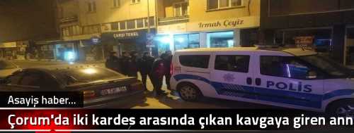 Çorum'da  iki kardeş arasında çıkan kavgaya giren anne vuruldu!
