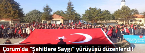 Çorum'da “Şehitlere Saygı” yürüyüşü düzenlendi!