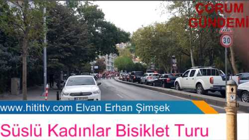 Çorum'da 60 kadın etkinlik kapsamında bisiklet sürdü