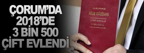 Çorum'da 735 çift boşandı 3 bin 586 çift evlendi