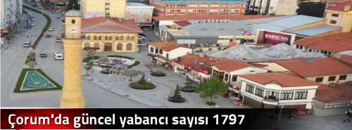 Çorum'da güncel yabancı sayısı 1797 kişi