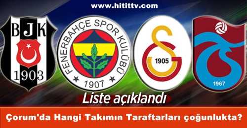 Çorum'da Hangi Takımın Taraftarları çoğunlukta?