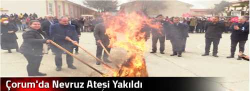 Çorum'da Nevruz Ateşi Yakıldı