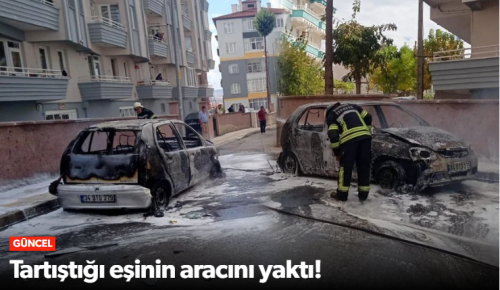 Çorum'da Öfkeli Kadın Eşinin Otomobilini Ateşe Verdi