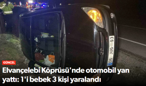Çorum’da Otomobil Refüje düştü 1’i Bebek 3 Yaralı