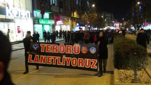 Çorum'da Terör Saldırılarına Tepki yürüyüşü