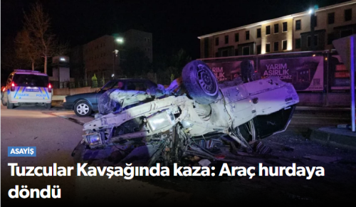 Çorum’da Tuzcular Kavşağı’nda Trafik Kazası!!