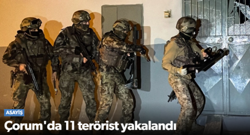 Çorum'da Yapılan Operasyonda 11 terörist yakalandı!