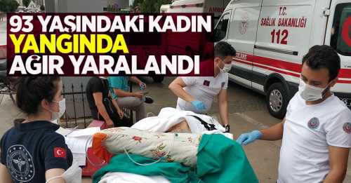 Çorum'da yaşlı kadın yangında ağır yaralandı