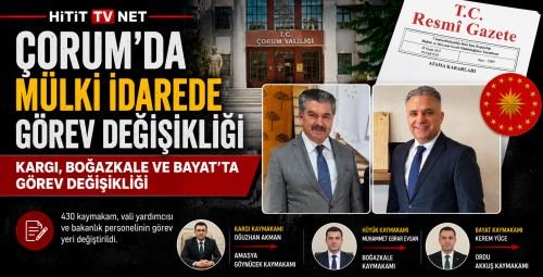 Çorum’da Yeni Vali Yardımcıları ve Kaymakamlar Görevde
