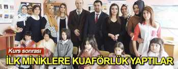 Çorum HEM öğrencileri  Ovasaray'da miniklerin saç kesimini yaptı 