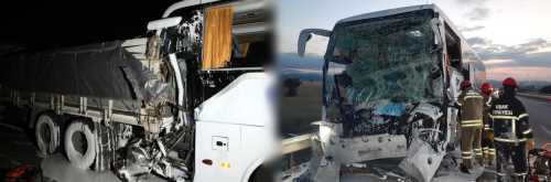 Çorum Otobüsü kaza yaptı  2 kişi öldü, 18 kişi yaralandı