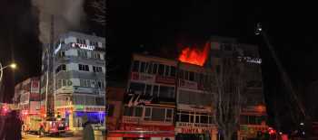 ÇORUM SP'NİN ÇATI KATINDA YANGIN ÇIKTI