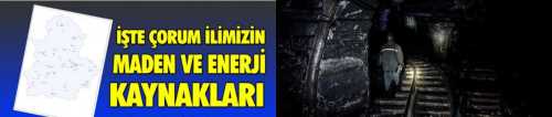 Çorum'un Maden ve Enerji Kaynakları