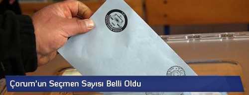 Çorum’un Seçmen sayısı belli oldu